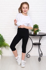 Лосины Черные укороченные плотные детские Натали (Акция)