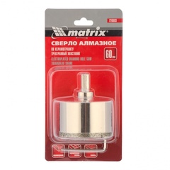 726603 Сверло алмазное по керамограниту, 60 х 67 мм, 3-гранный хвостовик// Matrix