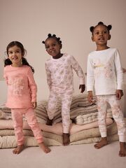 Пижама для девочки Next AA8-174, 3 шт., Розовый, Белый