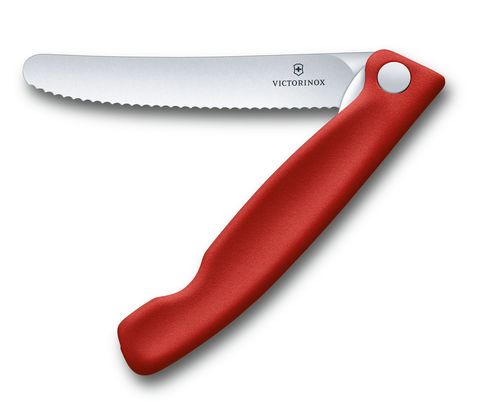 Нож кухонный складной Victorinox Classic, 110 mm, Wavy Edge, Red (6.7831.FB)