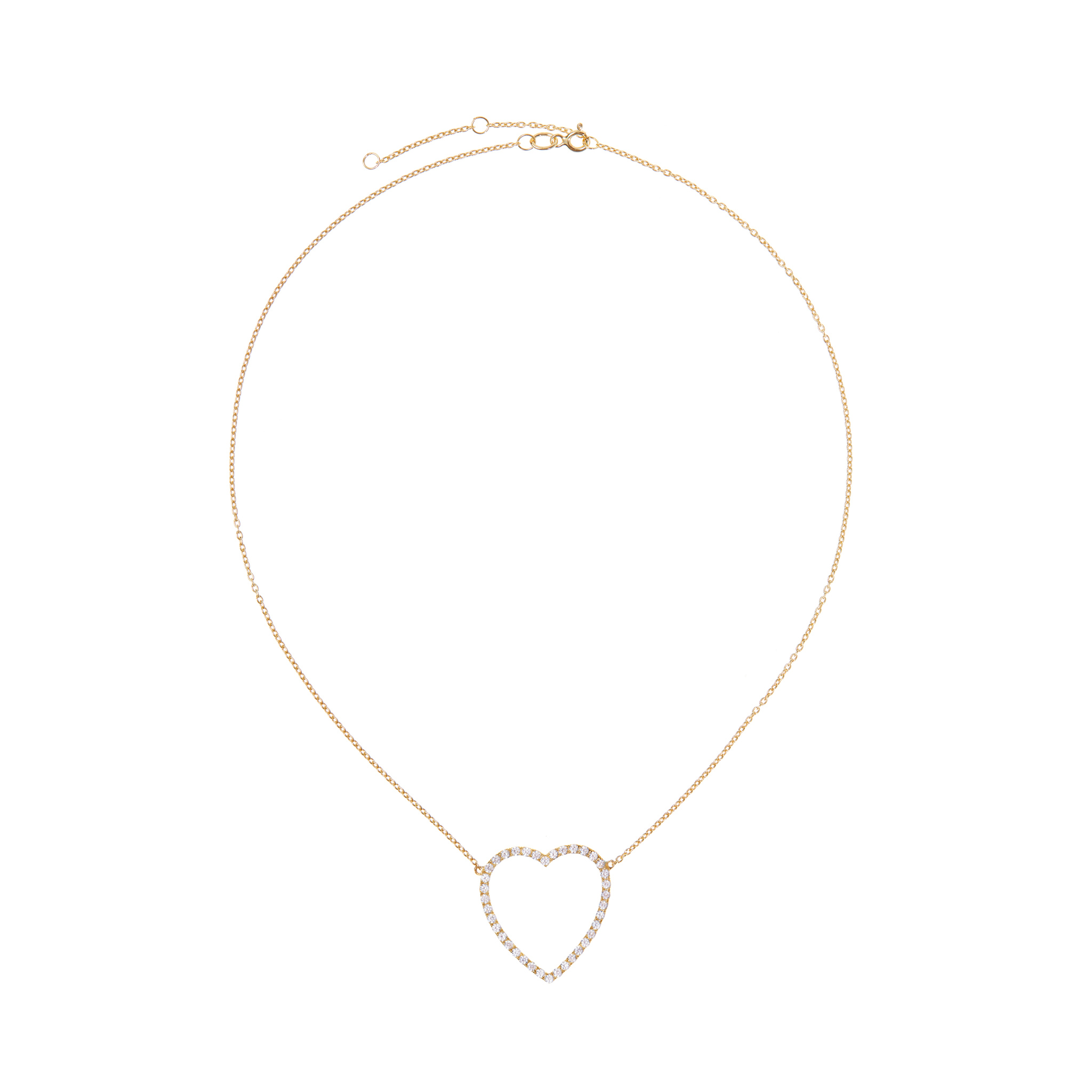 viva la vika колье gold heart necklace – green VIVA LA VIKA Колье Gold Heart Necklace – Crystal