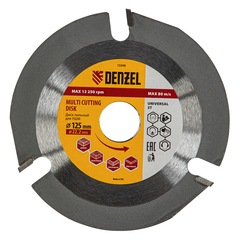 73398 Диск пильный для УШМ, Мультирез, 125 х 22,2 мм// Denzel