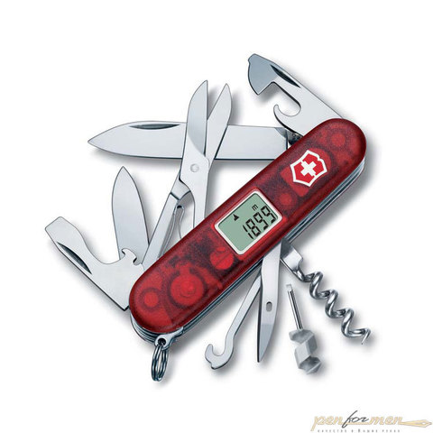 Нож Victorinox Traveller 91 мм 27 функций прозрачный красный (1.3705.AVT)