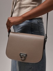 Сумка кожаная на плечо кросс-боди беж.нуга