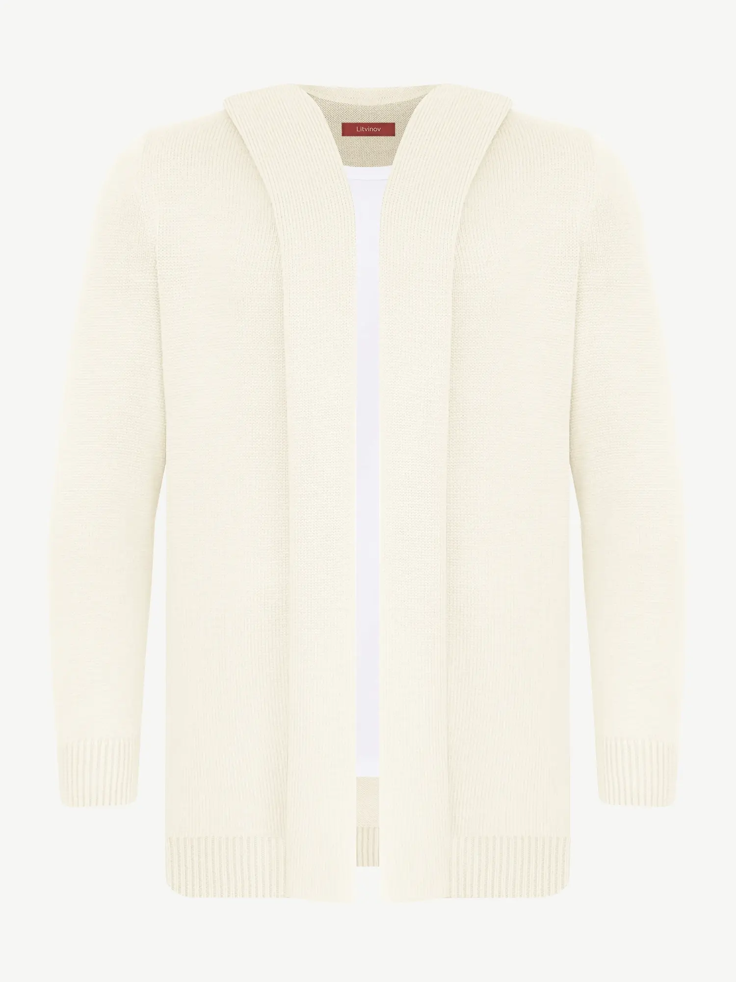 Кардиган с капюшоном из мягкой шерсти