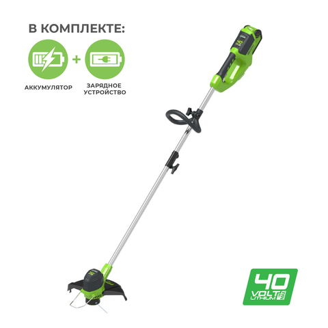 Аккумуляторный триммер GREENWORKS G40LT30 (2101507UB) с АКБ 4 Ah и ЗУ