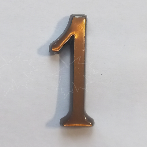 Бронзовая цифра 1 на памятник высотой 3см, Caggiati