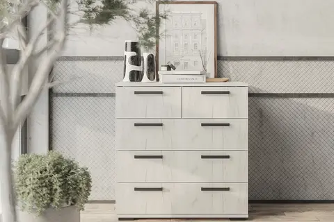 Комод Стандарт-5 NEW дуб крафт белый