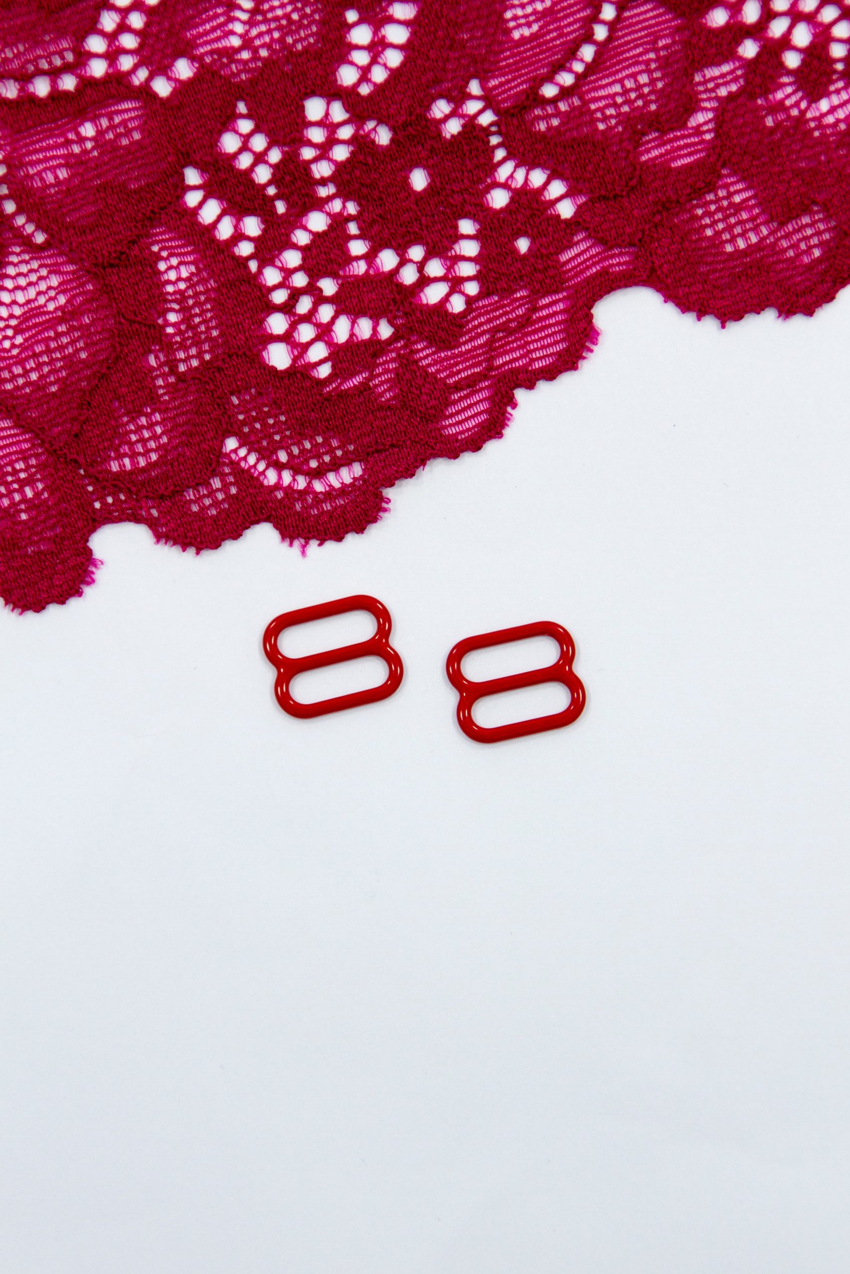 Кольцо, регулятор, крючок для бюстгальтера красный 1 см