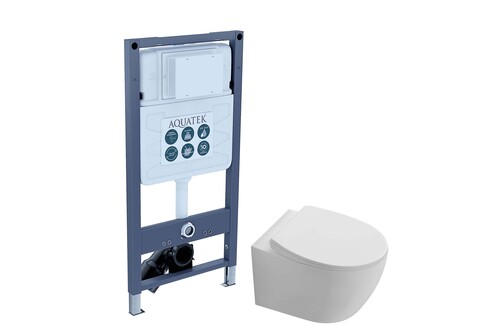 Aquatek SET Aquatek СИРИУС-INSP01 SET Aquatek СИРИУС-INSP01 (рама Aquatek INSP-0000001 (без клавиши и крепежа) + унитаз AQ1582T-00 СИРИУС TORNADO с тонким сиденьем soft-close)