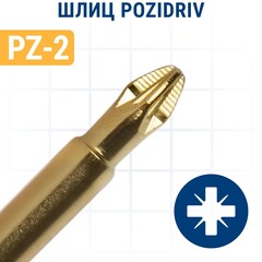 Бита отверточная ПРАКТИКА Эксперт PZ-2 х 110мм Tin (034-922)