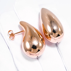 Серьги DROP -КАПЛИ из серебра в позолоте, длина 3 см