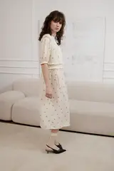 Платье молочное в цветочек