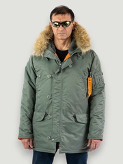 Куртка Аляска N-3B Husky II Nord Storm (оливковый - olive/orange)