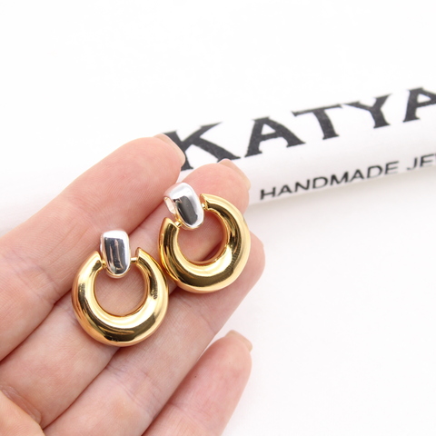 Серьги кольца duo