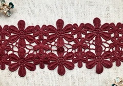 Кружево матовое плетеное, ш. 10,5-11 см, бордовый
