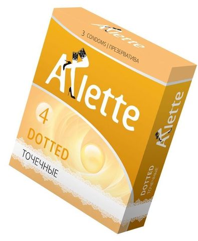 Презервативы Arlette Dotted с точечной текстурой - 3 шт. - Arlette 804