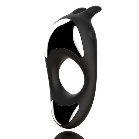 Черное эрекционное кольцо с двумя моторами Zeus Dual Vibe Cock Ring - FeelzToys FeelzToys FLZ-E31602