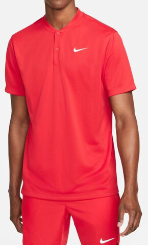 Поло теннисное Nike Men's Court Dri-Fit Blade Solid Polo - university red/white