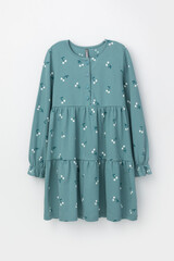 Платье  для девочки  К 5847/зеленый фарфор,вишня