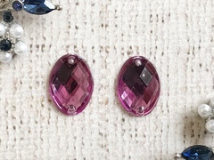 Стразы пришивные акрил, р. 1,3х1,8 см, лиловый