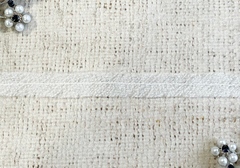 Лента нитепрошивная с усилением по косой с нитью, ш. 1,2 см, белый