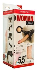 Женский страпон с вагинальной пробкой Woman Strap - 18 см.