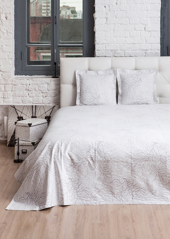 Наволочка декоративная 47x47 Luxberry Coral бело-серая