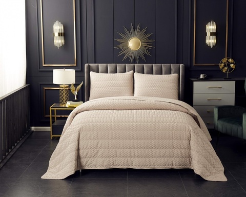 Покрывало 230х250 и 2 наволочки 50х70 Sofi De MarkO Ирма бежевое