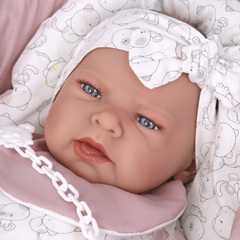 Munecas Antonio Juan Кукла младенец Джесси в сером, 40 см, мягконабивная (33115)