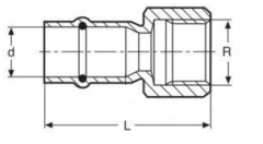 Valtec соединитель пресс 35х1 1/4