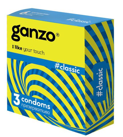 Классические презервативы с обильной смазкой Ganzo Classic - 3 шт. - Ganzo Ganzo Classic №3