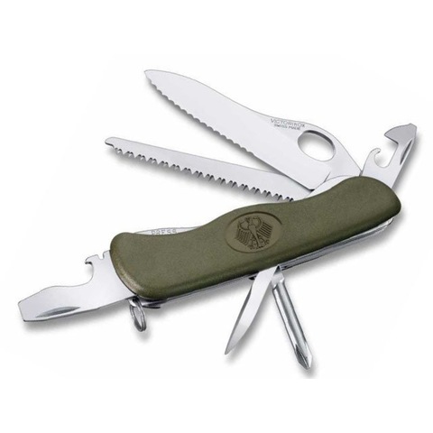 Нож складной Victorinox Military, 111 mm, 10 функций, Green (0.8461.MW4DE)