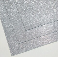 Фоамиран глиттерный. Светлое серебро. Толщина 1,5мм. Лист 60х70см.