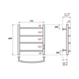 Полотенцесушитель электрический Point PN04856 П4 500x600 диммер справа, хром