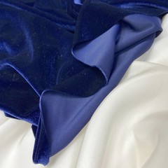 Ткань велюр синий 3076