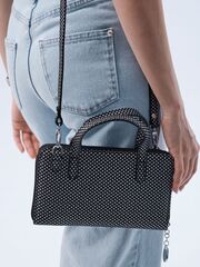 Сумка кожаная на плечо кросс-боди черная старс