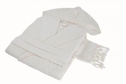 Халат хлопковый Hamam Meyzer Tassels слоновая кость