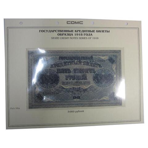 Лист тематический для банкноты 5000 рублей 1918 г. (картон с холдером) GRAND 243*310