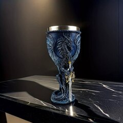 Кубок бокал для вина Синий дракон с белым мечом 200 мл, фото 2