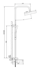 Душевая система тропический душ BELZ B25713 латунь, хром