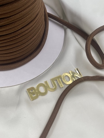 Шнур круглый коричневый метражом 5 мм