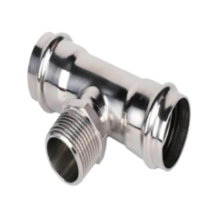 Пресс-тройник из нержавеющей стали ДУ-28*1/2*28 с наружной резьбой TIM ZTI.533.280428