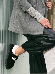 Зимние лоферы из натуральной замши