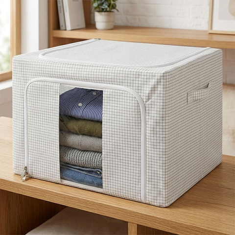 Корзина Förvaringskorg (66л), 50х40х33, белый, полиэстер