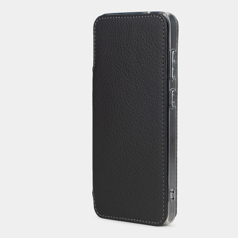 Чехол для Samsung Galaxy S24 из натуральной кожи теленка, черного цвета