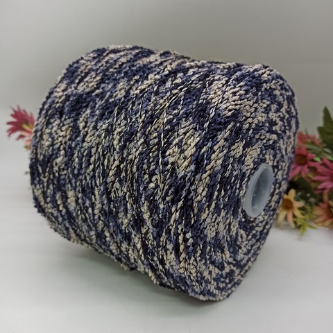 T1245 Фактурная вискоза 220м/100гр Сине-белая