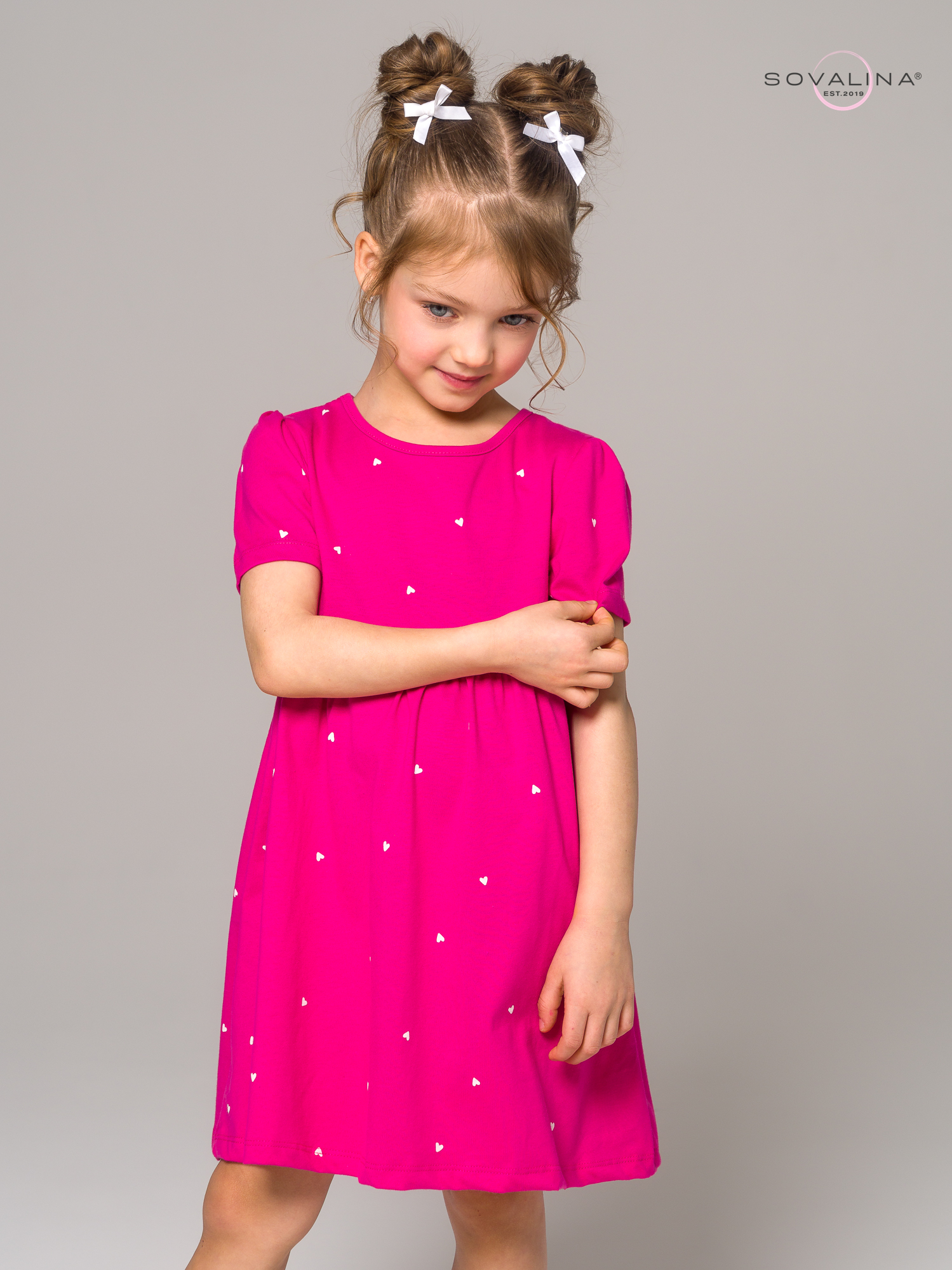 Платье Аленка к/р SG сердечки барби