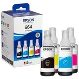 Набор чернил EPSON T664 4 цвета, для L100, L110, L210, L300, L355 (C13T664640)