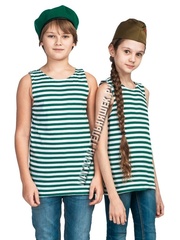 Купить Детская майка-тельняшка погранслужба (зеленая полоса) в Магазине тельняшек
